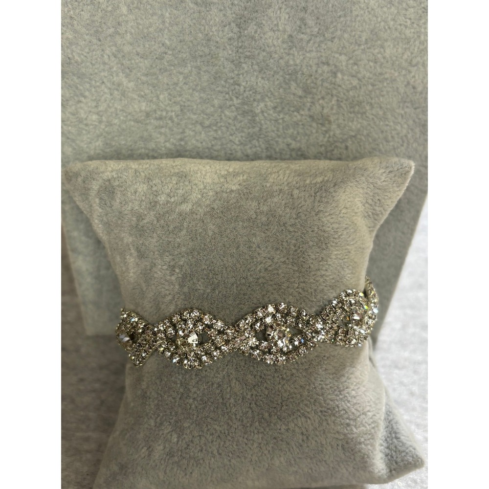#1. Rhinestone Braided Tennis Bracelet